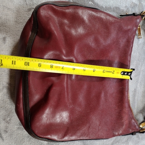 LAUREN Ralph Lauren Leather Maroon Hobo Shoulder Bag. - Picture 10 of 11